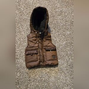 Kids Black and Brown Hooded Jacket